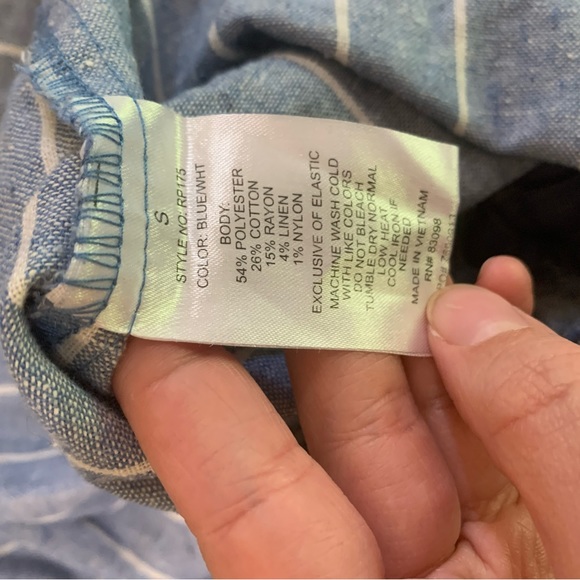 Cisono linen collection striped jumpsuit romper size S - Picture 5 of 5